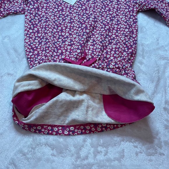 Tea Collection Ditsy Drawstring Dress Girls Size 5 100% Cotton Pink, Floral‎ NEW - Picture 5 of 10